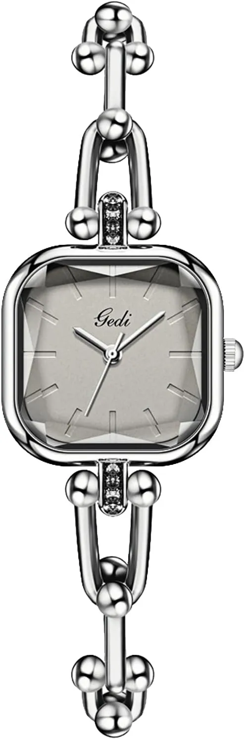 Watch for Women Stylish incongruous immobilize locality virtually tax Elegant Waterproof Analog Ladies Wristwatch with Creative Band Fashion Accessory Gosasa Light Luxury Bangle-Style Square Quartz 