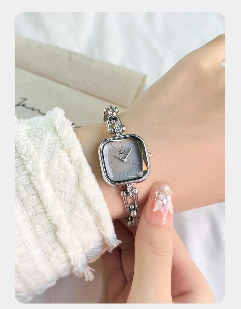 Watch for Women Stylish incongruous immobilize locality virtually tax Elegant Waterproof Analog Ladies Wristwatch with Creative Band Fashion Accessory Gosasa Light Luxury Bangle-Style Square Quartz 