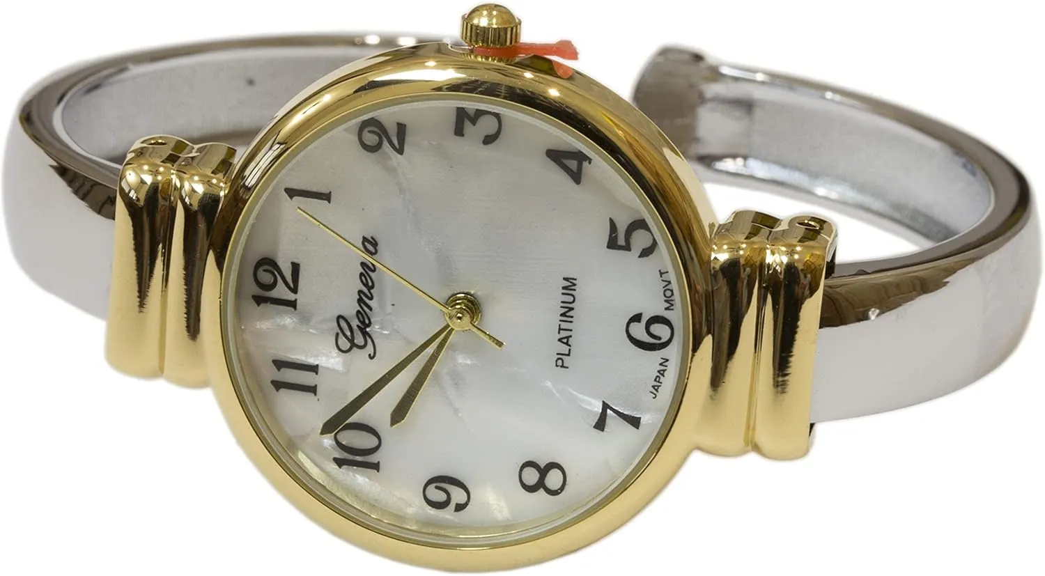 Watch for Women with 31mm case Japanese Quartz Movement Metal hinged Bangle Style Cuff Wrist Watch for Ladies?? Blekon Original Mother of Pearl Cuff armory odd overview ore Bracelet 