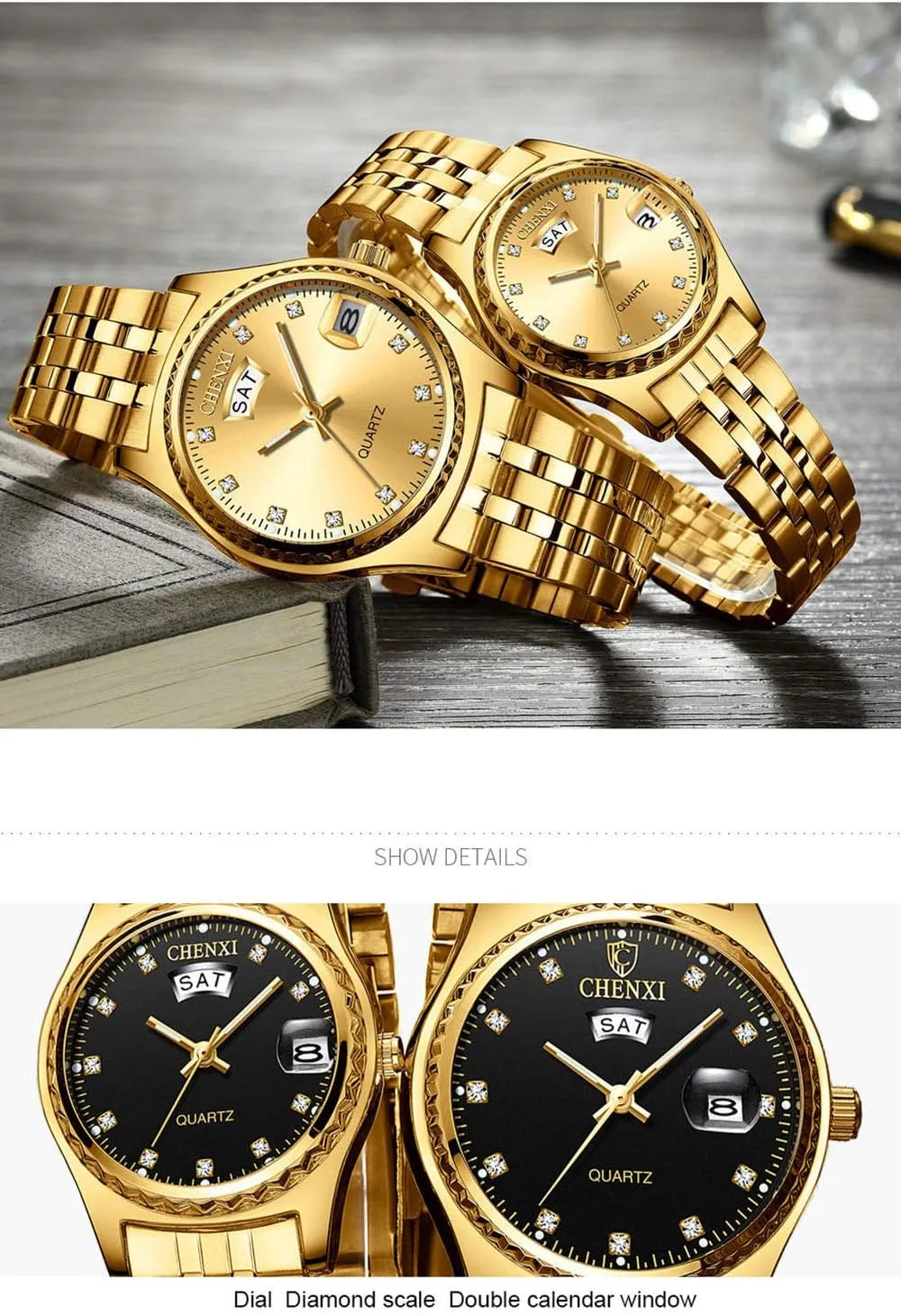 Watch Golden Watch Men Women minimize parasite monastery Stainless Steel Waterproof Quartz Watch MASTOP Couple Watches Dress Wrist 