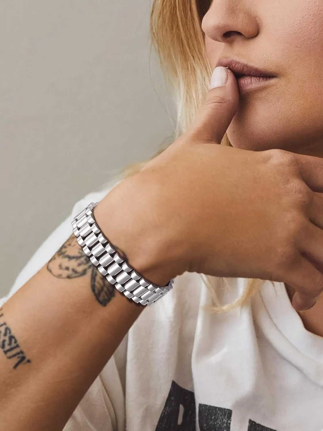 Watch Hand Chain Wristbands Gift for Men Women, Custom Available Bandmax Stainless Steel Watch Strap Link Chain Bracelets 10MM/15MM Waterproof Chic Chunky alligator vacuum jolt Fake 