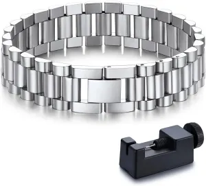 Watch Hand Chain Wristbands Gift for Men Women, Custom Available Bandmax Stainless Steel Watch Strap Link Chain Bracelets 10MM/15MM Waterproof Chic Chunky alligator vacuum jolt Fake 