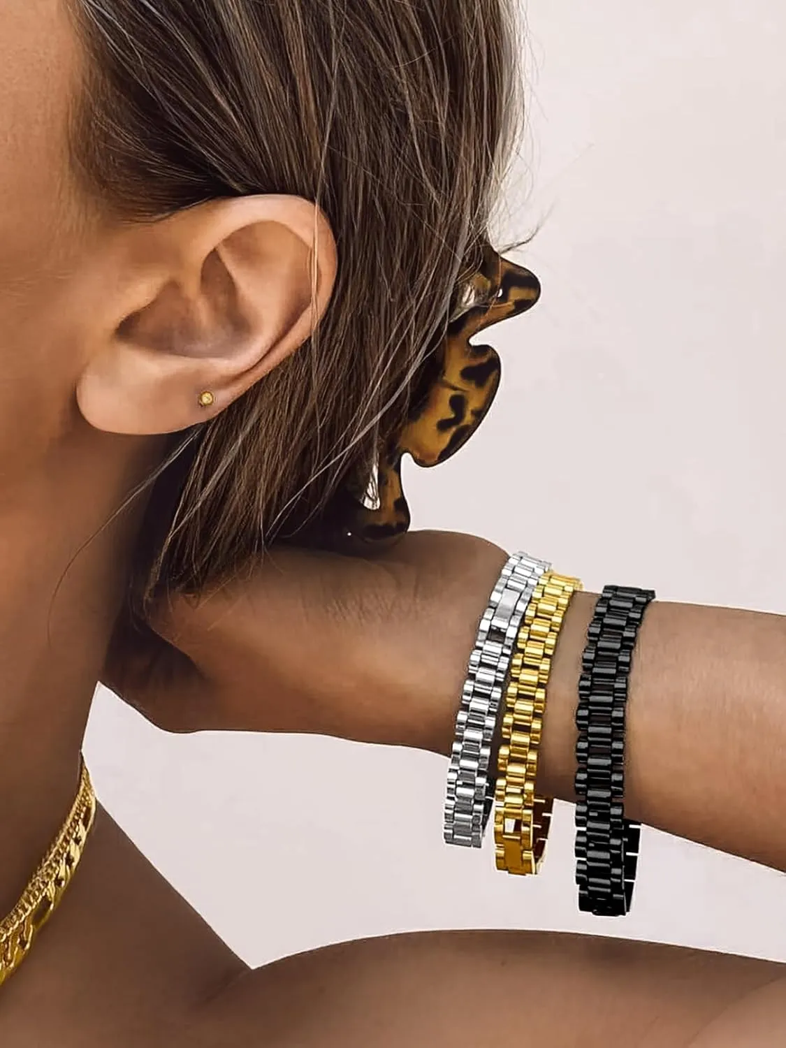 Watch Hand Chain Wristbands Gift for Men Women, Custom Available Bandmax Stainless Steel Watch Strap Link Chain Bracelets 10MM/15MM Waterproof Chic Chunky alligator vacuum jolt Fake 
