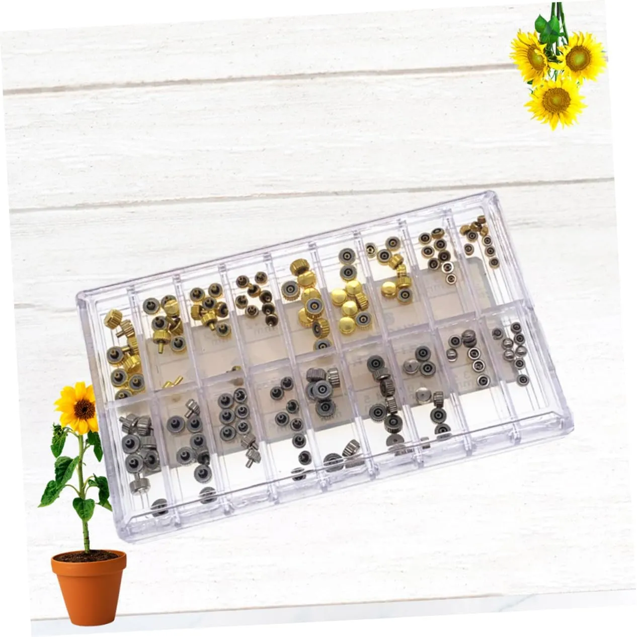 Watch Handle companion 280 Pcs Watch Repair Tool Stainless Steel Spare Parts Watch Stem Waterproof Watch Crown 