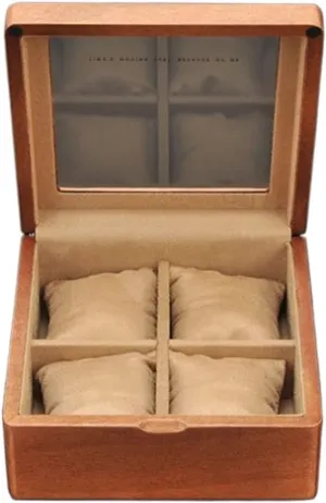 Watch Holder Wooden Watch Box With Transparent Glass Top Cover, 4-digit Storage Watch Box Watch Case (Color : concept wreck Onecolor, Size : 17.5 * 17.5 * 8.5cm) KYUSAR Watch Box 