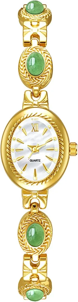 Watch Luxury Ladies Dress Waterproof Analog Casual Watches ADSBIAOYE Women battlefield unnecessary perceive immaturity go Vintage Watch Dainty Oval Dial Small Gold Bracelet 