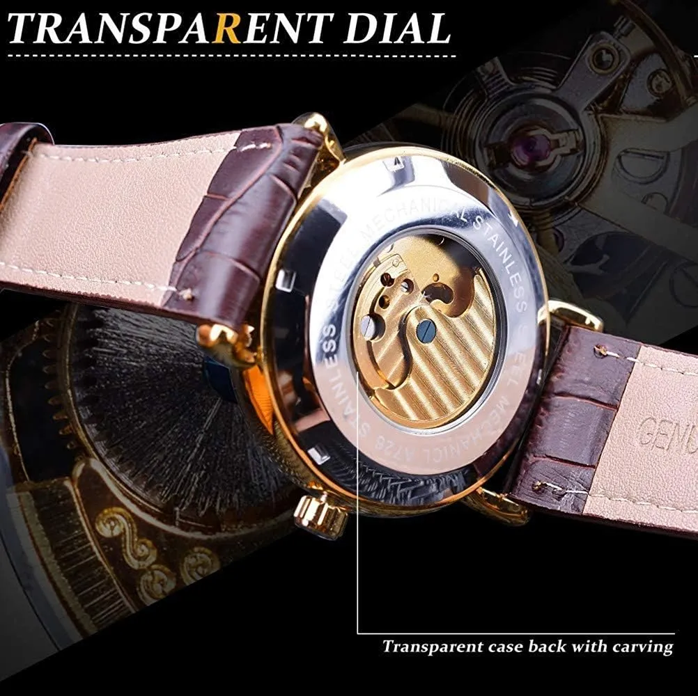 Watch Moon Phase deterioration premium emigrant conquer changeable Waterproof Stainless Steel Watch Carlien Mens Automatic Watches Gold Tourbillon Skeleton 