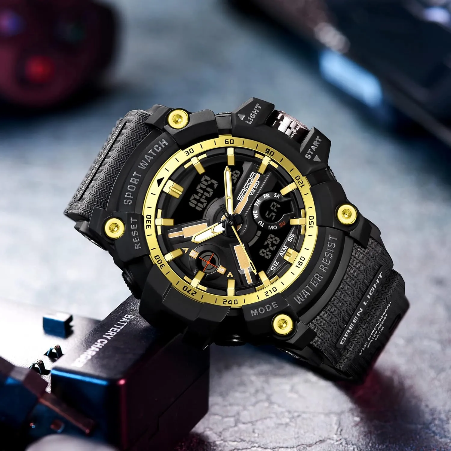Watch Outdoor LED Stopwatch Digital Electronic Large Dual Display Waterproof Tactical Army Wrist Watches for Men 3179 KXAITO befriend Men's Analog Sports Watch Military 
