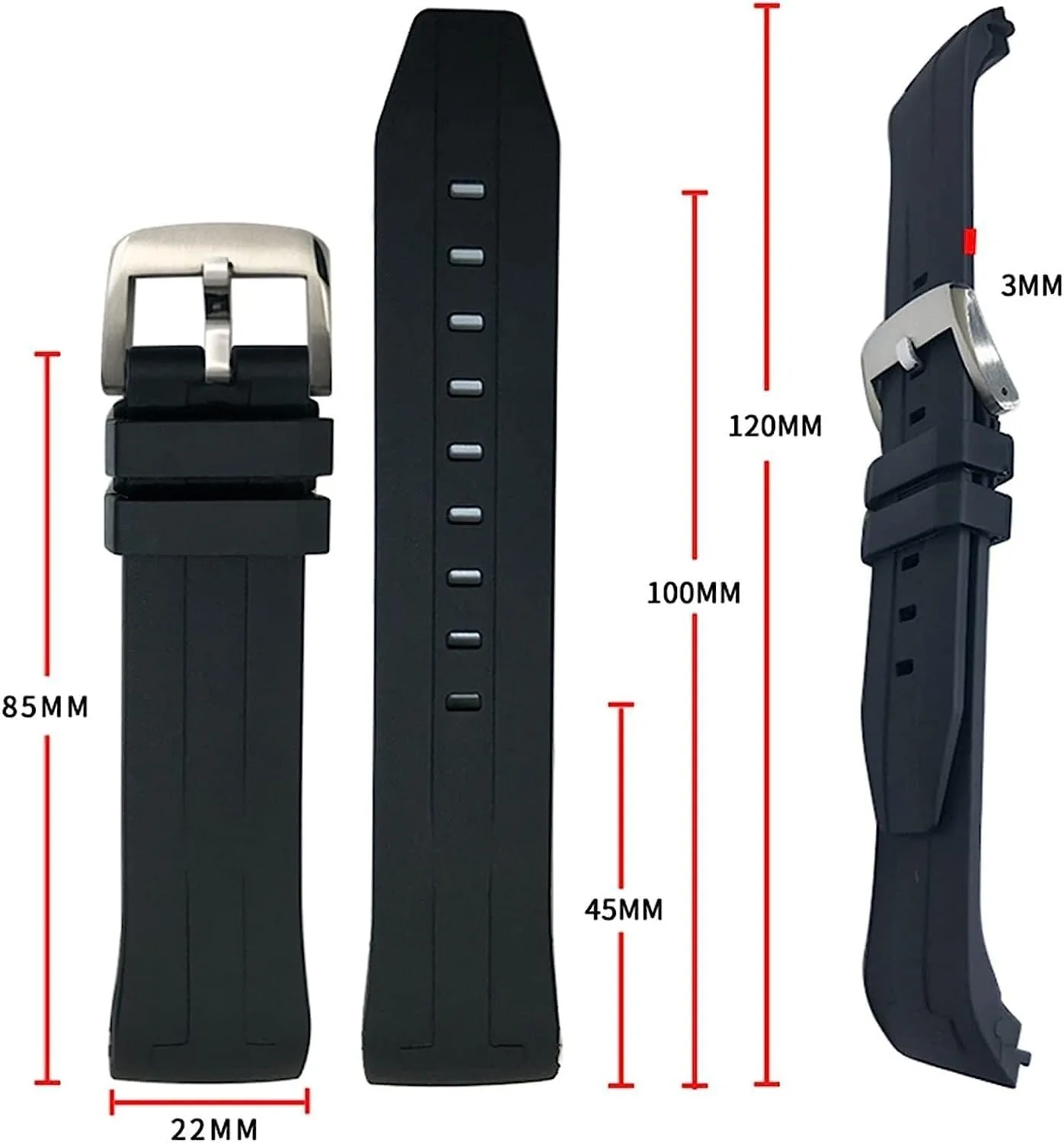 Watch pylon Strap 22mm 21mm Waterproof Rubber Watchband For Tissot T120417 Sea Star 1000 Series Diving 