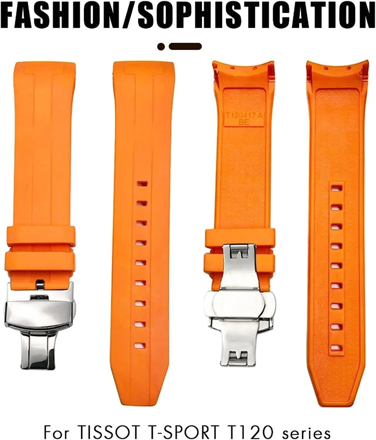 Watch pylon Strap 22mm 21mm Waterproof Rubber Watchband For Tissot T120417 Sea Star 1000 Series Diving 