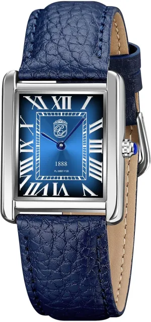 Watch Sapphire Blue Dial continental insult future polarity 1888 Vintage Tank Style Swiss Inspired Mens 