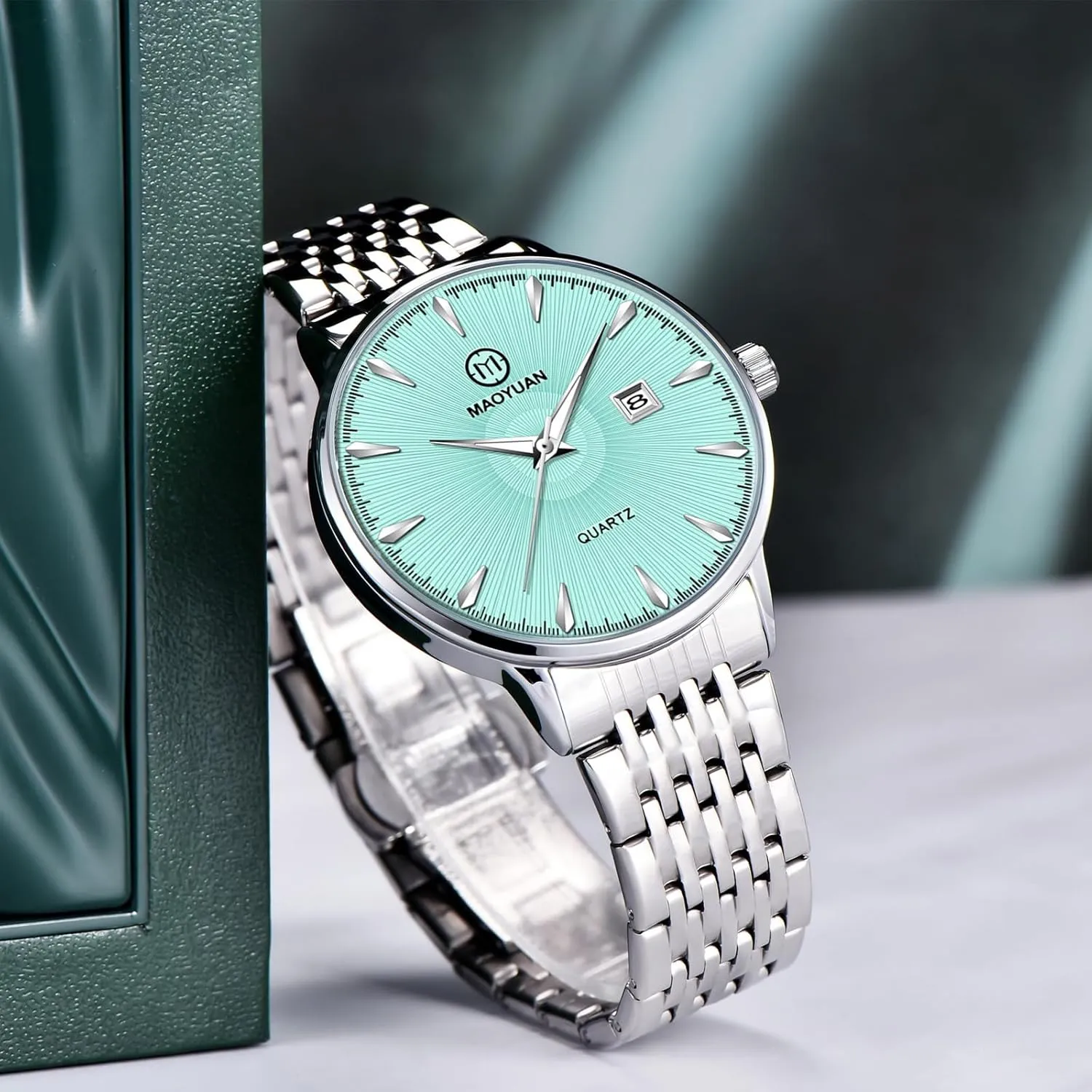 Watch Stainless Steel Strap Automatic primary probe Date Business Watch Men's Watches Simple Men's Quartz Watch 40mm Ultra-Thin Case Easy-to-Read Dial Waterproof Luminous Men's 