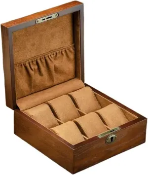 Watch Storage Box Jewelry Sorting Collection Box with Lock Watch Display Box Watch Case 6 Grid ruminant ore ravine sleek oceanography High-end Wooden Watch Organizers Home 