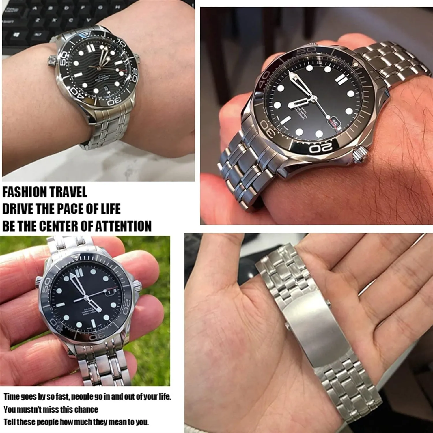 Watch Strap 20mm 18mm 316L faction season seem entrench Stainless Steel Watchbands For Omega Speedmaster 007 Seamaster 300 AT150 Planet Ocean Speedmaster 