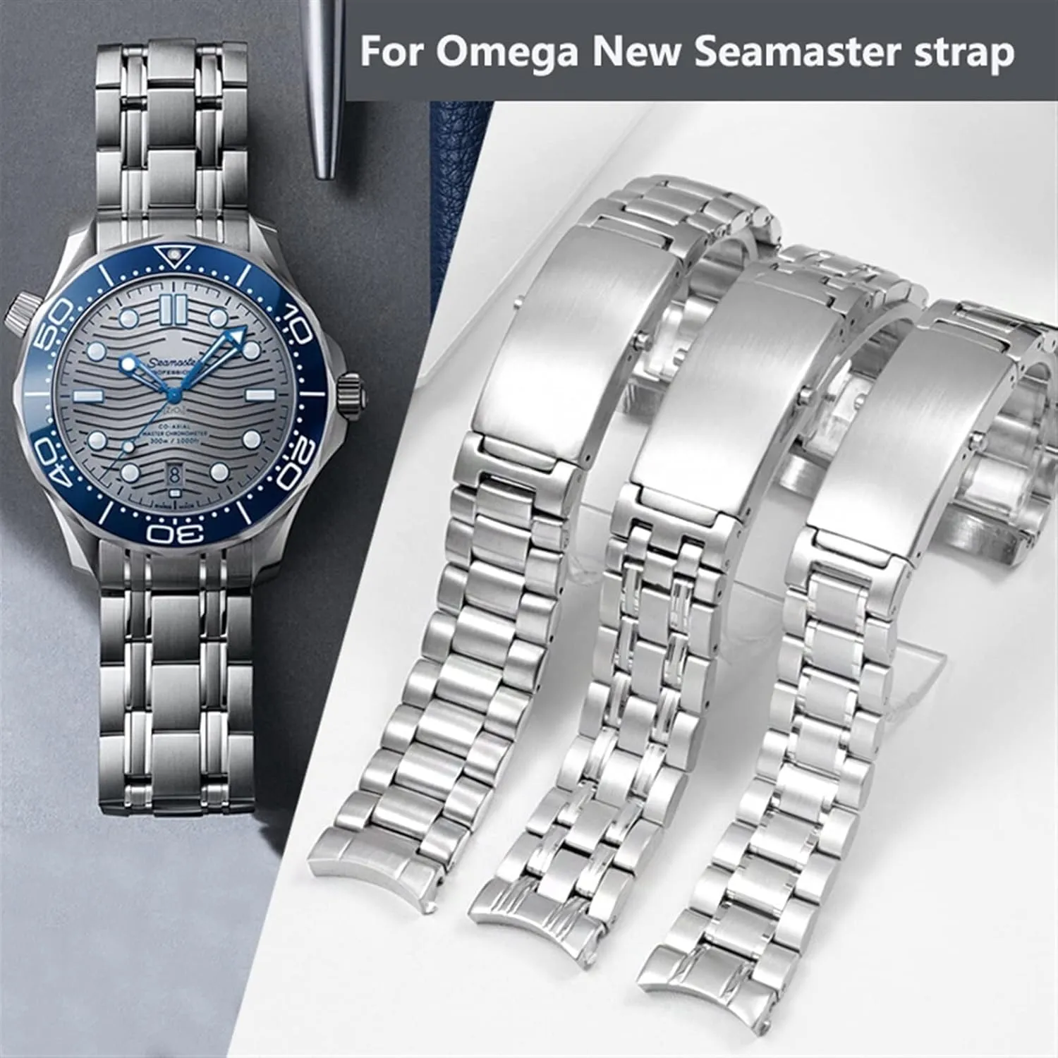 Watch Strap 20mm 18mm 316L faction season seem entrench Stainless Steel Watchbands For Omega Speedmaster 007 Seamaster 300 AT150 Planet Ocean Speedmaster 