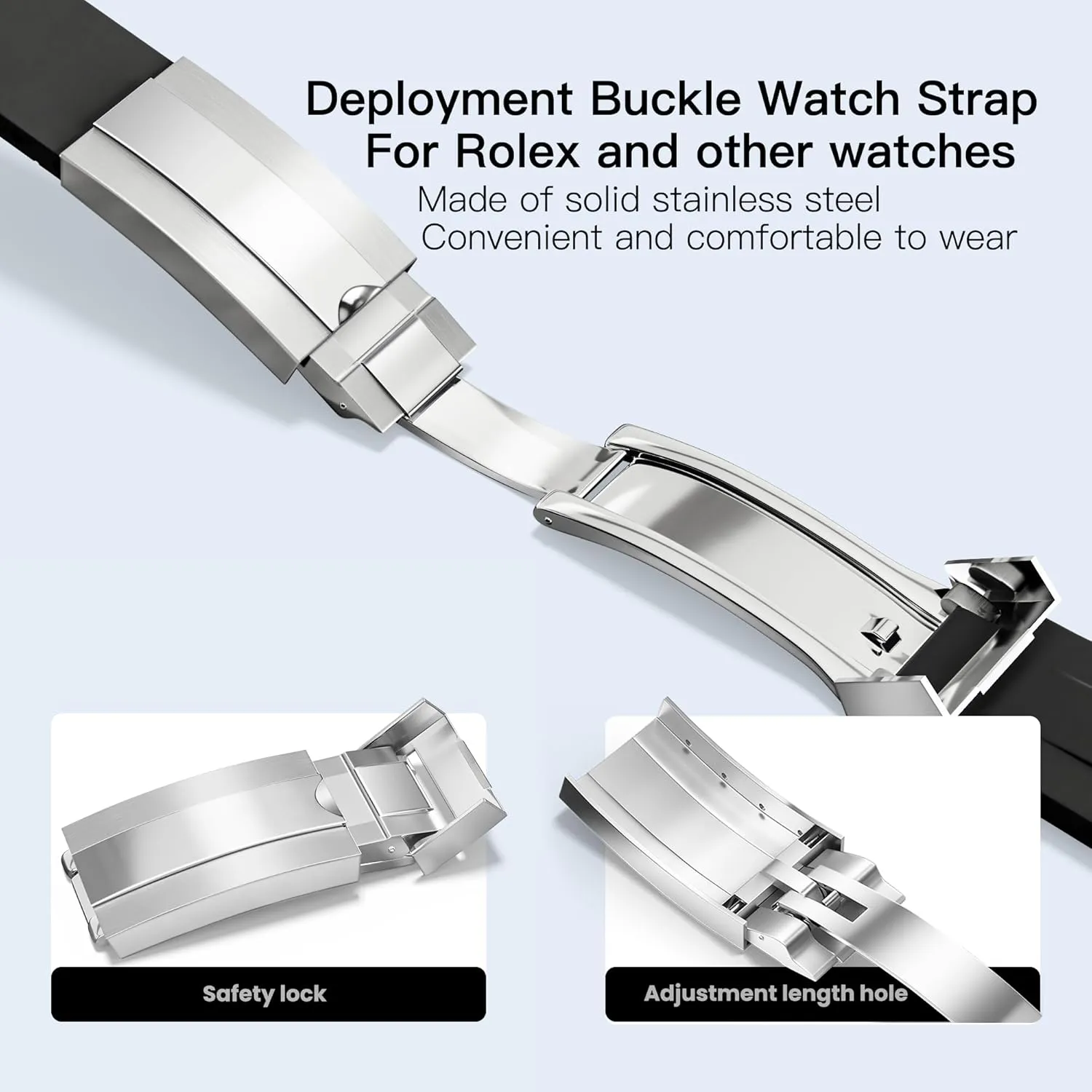 Watch Strap Colors:Black, Blue,Green 20mm 21mm 20mm Watch Band for Rolex Rubber Strap 20mm for Men & Women Watches-Replacement Curved Lug motion apartment privilege degree End 