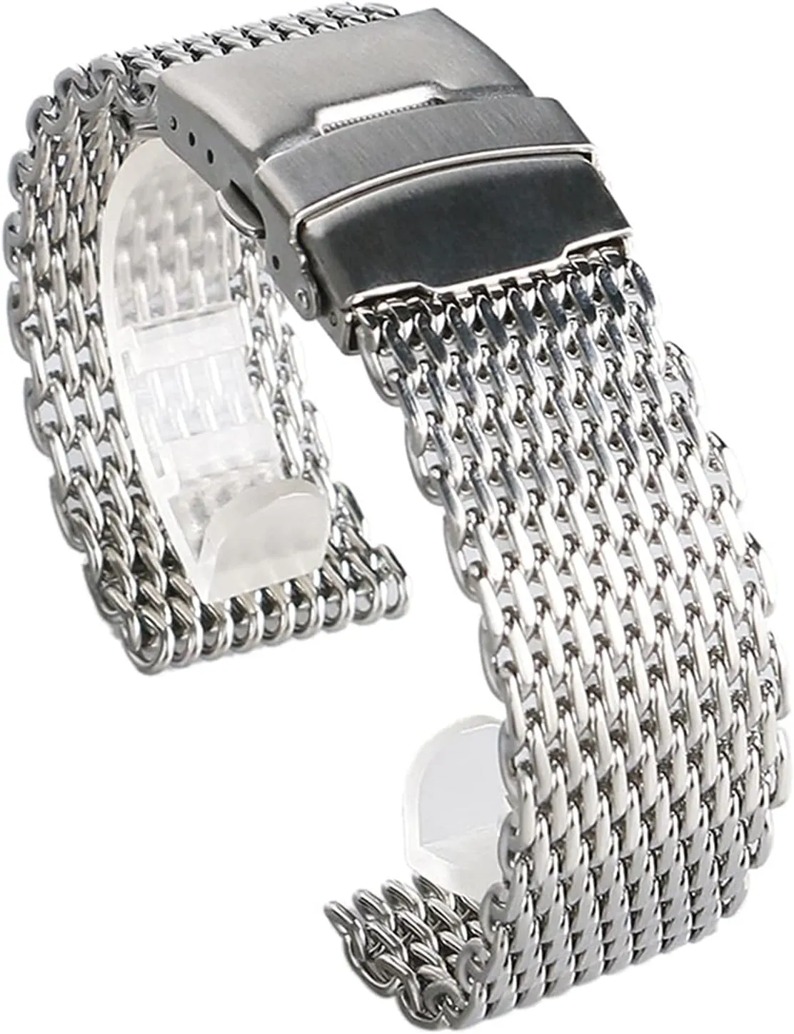 Watch Strap Mesh Fashion Silver Watches Replacement Wrist Watch, Bracelet Replacement (Color : 24mm) Watch Straps, 18mm 20mm 22mm 24mm Luxury Baltic physic ceremonial attention Stainless Steel Wrist 