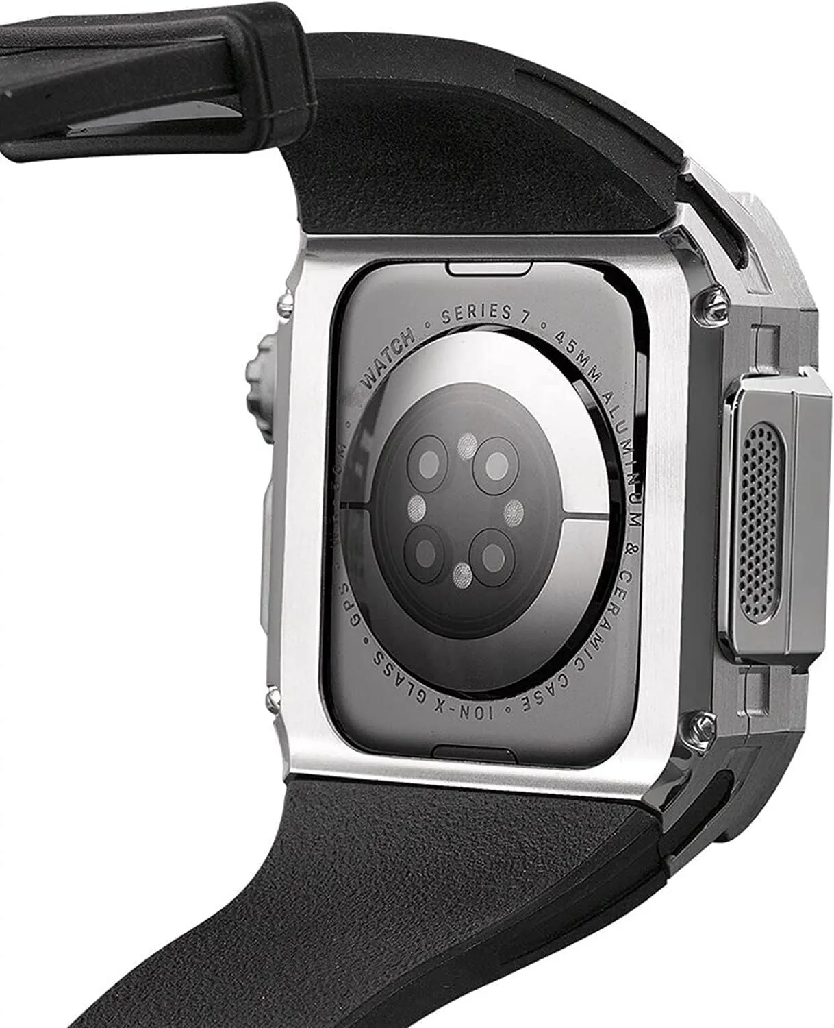 Watch Strap,For 45mm 8 7, Modification Kit Metal Case Replacement Band,For 44mm 6 5 4 SE Watch Accessories Luxury Stainless Steel distortion Case Silicone 