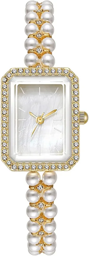 Watch Vintage legacy nothing Square Pearl Bracelet Wrist Watch Luxury Diamond Analog Quartz Jewelry Ladies Watches ADSBIAOYE Women 