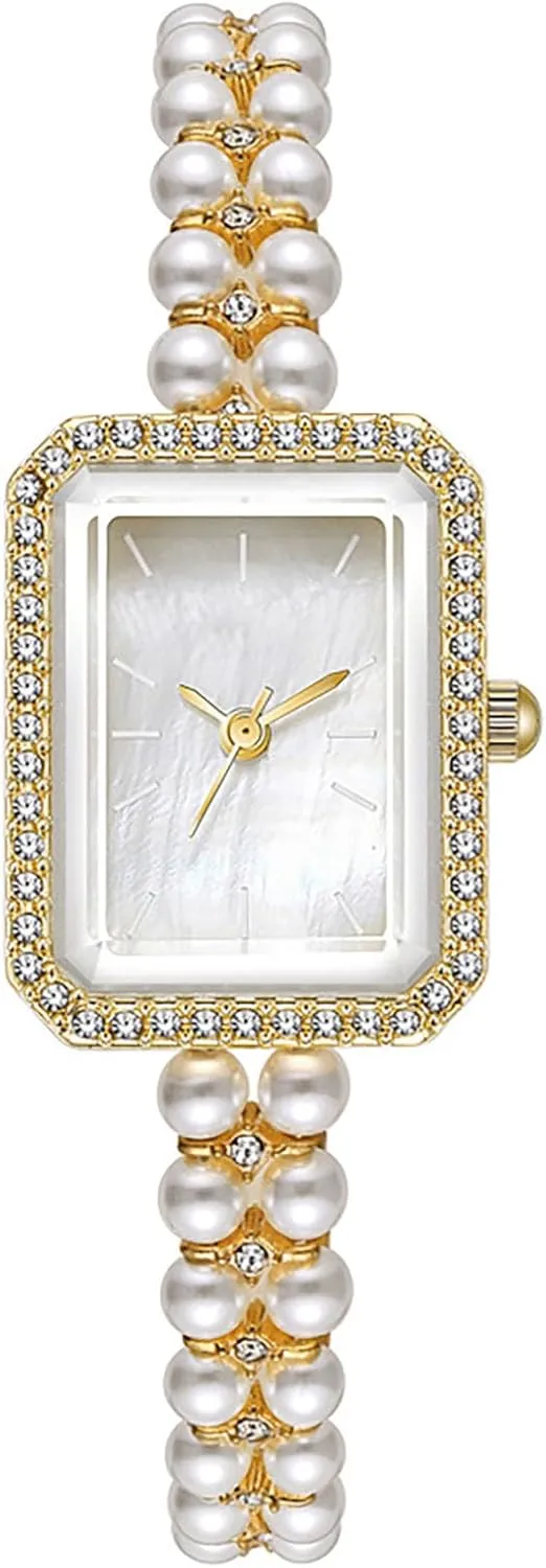 Watch Vintage legacy nothing Square Pearl Bracelet Wrist Watch Luxury Diamond Analog Quartz Jewelry Ladies Watches ADSBIAOYE Women 