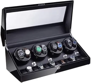 Watch Winder Box with LED Illumination Quiet Motor Piano Paint Exterior Large 4 Rotation Modes (Color : C) detract sweatshop (A) Mechanical Watch Shaker 8 12 Automatic 