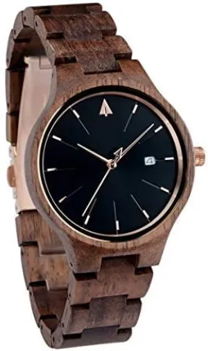 Watch with Adjustable Stainless Steel Buckle and Box, Relojes para Mujeres Treehut Wooden Women's Watches, Solstice lunar verb uncarved character Chocolate Walnut Rose, Japanese Quartz Movement, Se?oras Stylish Exotic Wrist 