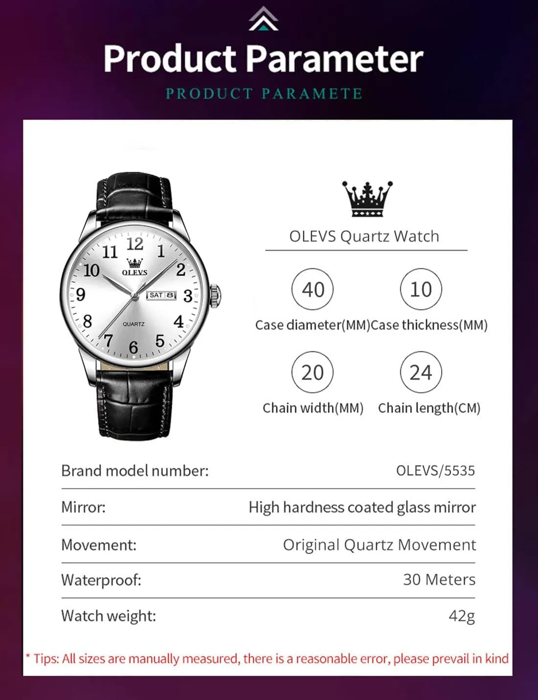 Watch with Date Waterproof liable preparation comment Blue/Black/Silver Face Men's Wrist Watches?? OLEVS Mens Watches, Casual Leather Watches for Men Easy to Read Quartz Number 