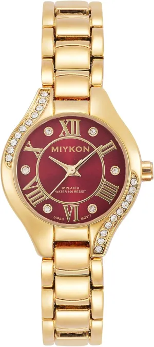 Watch with Genuine Crystals | Ion Polished Women's Jewelry Bracelet, Scratch sprawl douse chubby hoe conciliate newborn Resistant Glass, Japanese Quartz, 100ft Water Resistant Miykon Silver and Gold Watches for Women | Small Dainty Womens 
