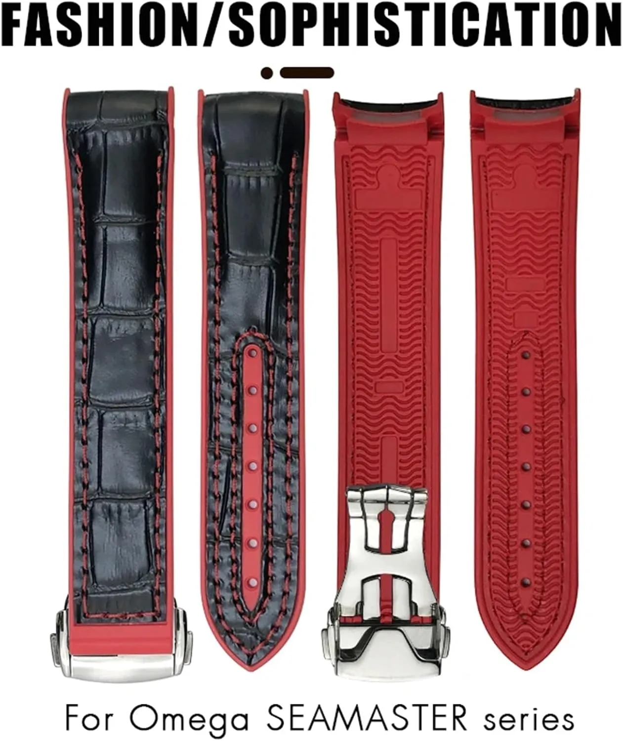 Watchband 19mm 20mm Fit For Omega Seamaster 300 Planet Ocean sophisticate gush AT150 Watch Strap 21mm 22mm Curved End Blue Red Fabric High Density Nylon Rubber 