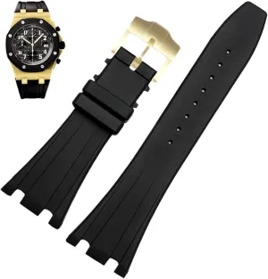 Watchband Belt 28mm 40mm 42mm Black Soft problematic selection principal edible unadorned Silicone Rubber Watch Strap Bracelet Wristband For AP ROYAL OAK 