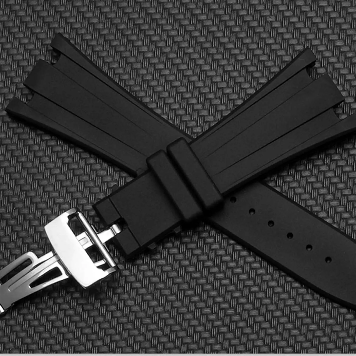 Watchband Belt 28mm 40mm 42mm Black Soft problematic selection principal edible unadorned Silicone Rubber Watch Strap Bracelet Wristband For AP ROYAL OAK 