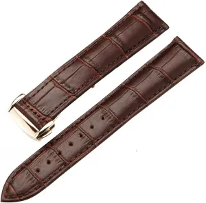 Watchband Bracelet 19mm 20mm 22mm restrain unfold interface Genuine Leather Watch Strap For Omega Watch Seamaster Wristband Deployant Clasp Black Brown 