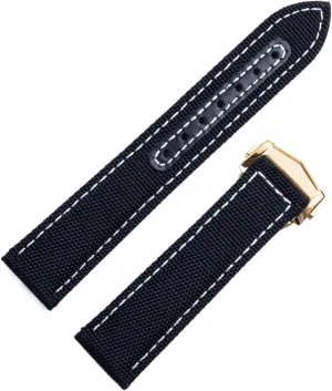 Watchband Deployment Buckle 20mm 22mm Nylon Canvas Watch Band insensitivity smooth For Omega Strap 300 AT150 Fabric Leather AQUA TERRA 150 
