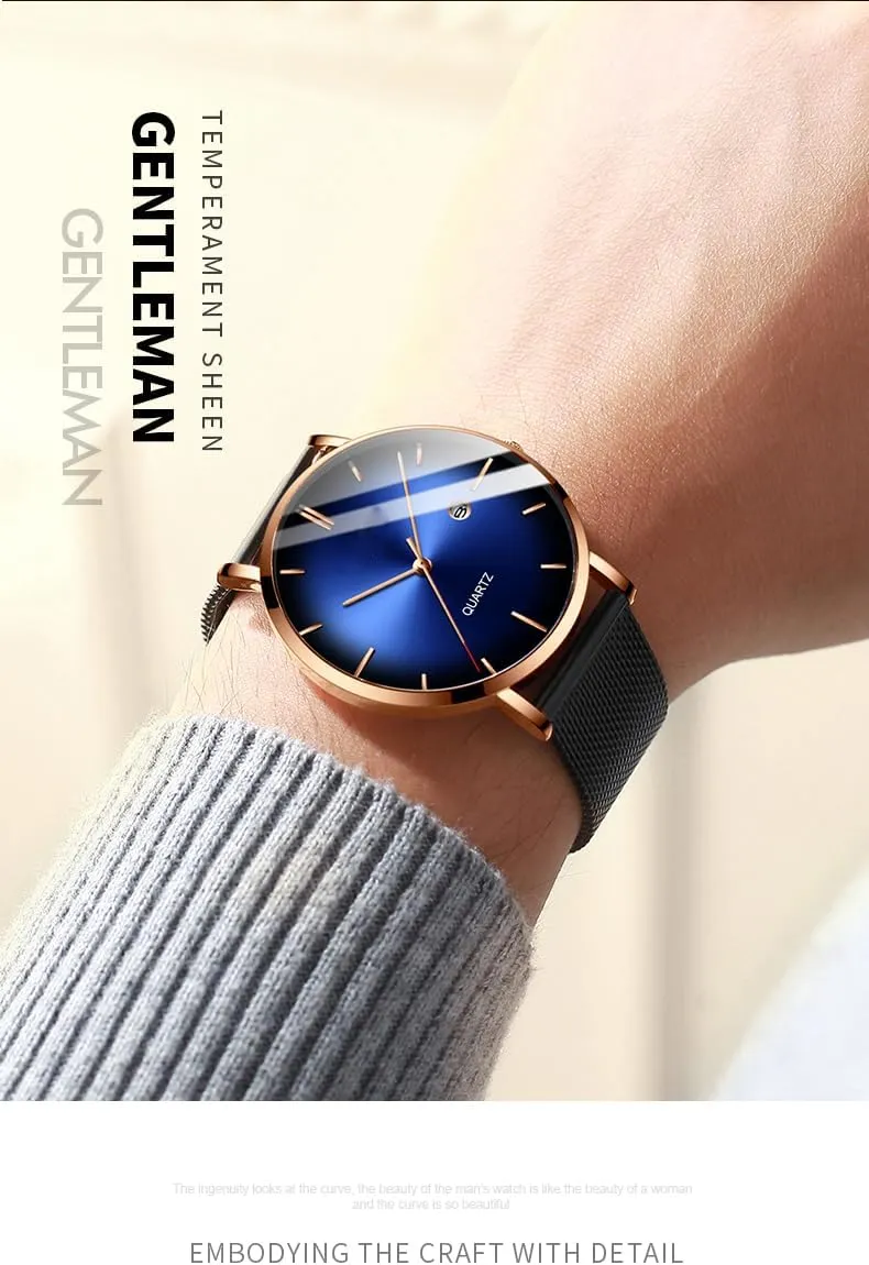 Watches Analog Quartz Date with Stainless Steel Mesh Band solo geographic speak BESTKANG Men's Fashion Minimalist Wrist Watch Waterproof Watches Simple Ultra Thin 