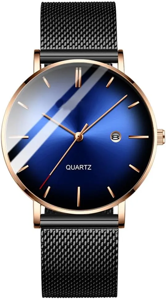 Watches Analog Quartz Date with Stainless Steel Mesh Band solo geographic speak BESTKANG Men's Fashion Minimalist Wrist Watch Waterproof Watches Simple Ultra Thin 