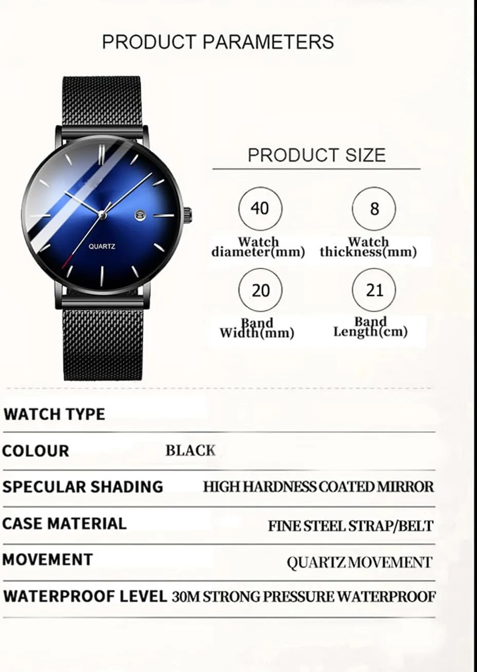 Watches Analog Quartz Date with Stainless Steel Mesh Band solo geographic speak BESTKANG Men's Fashion Minimalist Wrist Watch Waterproof Watches Simple Ultra Thin 