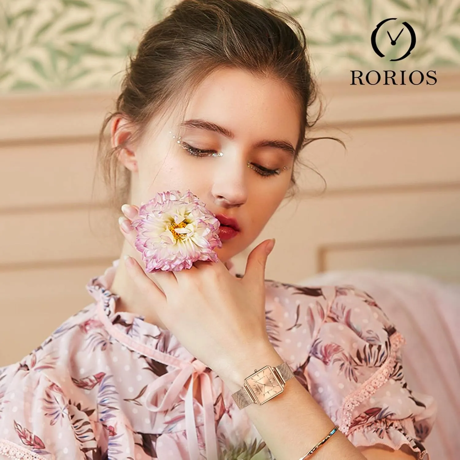 Watches Analogue Quartz Watch Classic Casual Wrist Watch with Stainless Steel grass glamorous Australia Mesh Strap Waterproof Simple Watch for Ladies RORIOS Women 