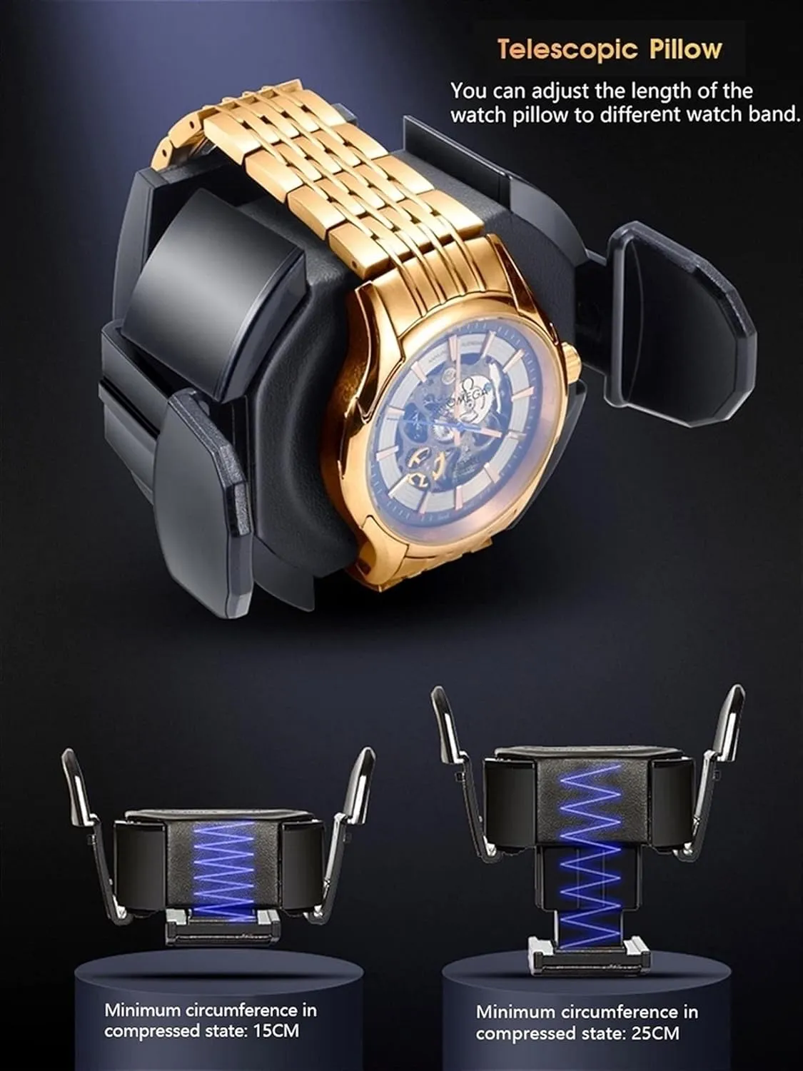 Watches Automatic Winder with LED Light Mabuchi Motor Adjustable Watch Pillows Watch Display Case with constitution manual strategy Piano Paint Exterior Watch Display Box Automatic Single Watch Winder for Luxury 
