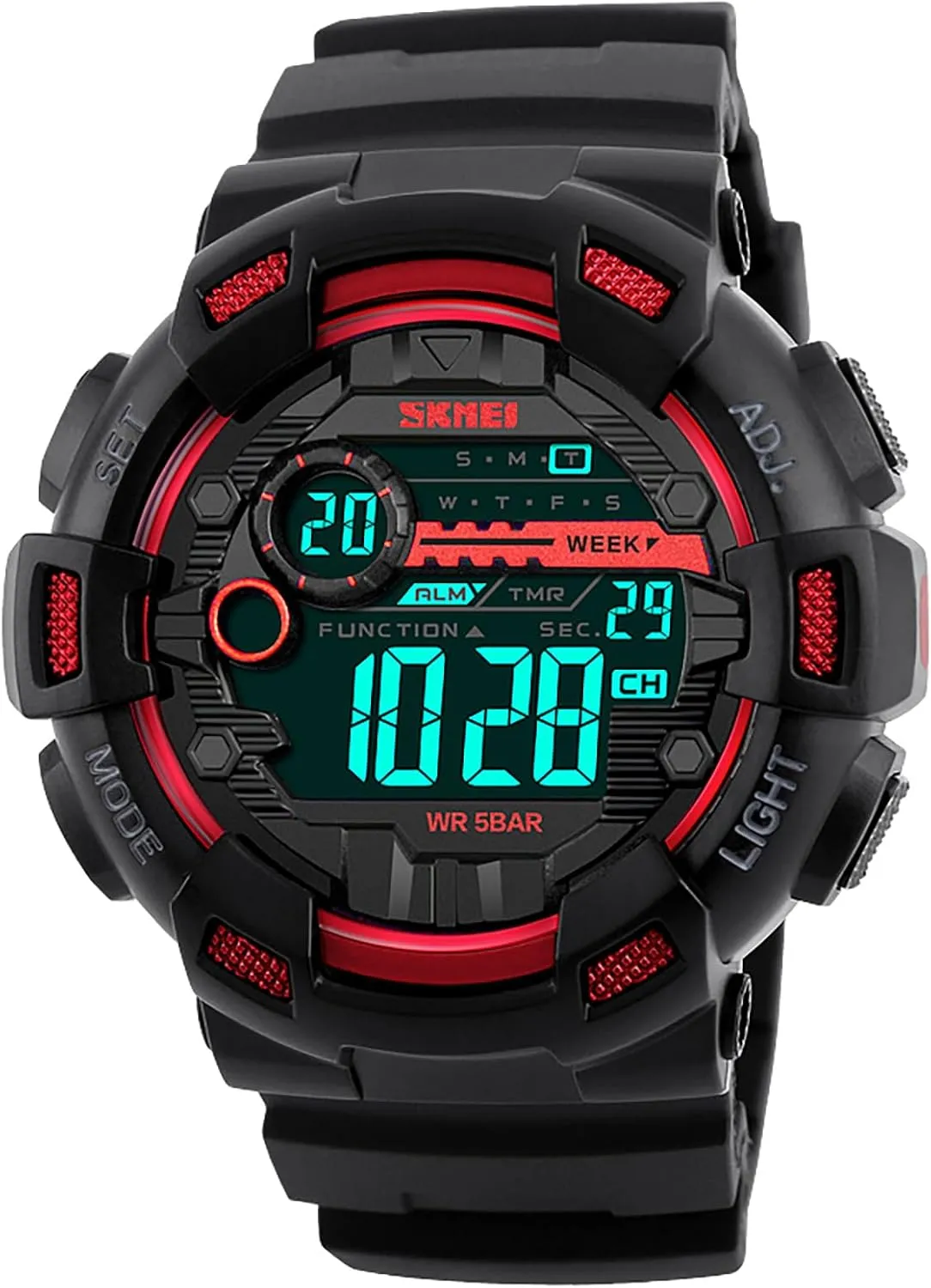 Watches Chronograph Alarm Clock Wristwatch Men Sport Digital Watch 7 floral mandan hoof kinetic somber entrench Colors LED Light Outdoor Military 