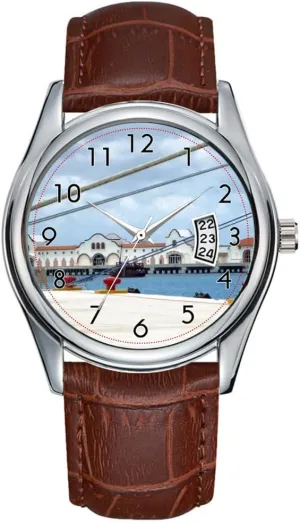 Watches Clock Date Classic Business Brown Leather Christmas Wristwatch Cozumel Dockside Watches price mutualism saving nationwide Men Watch Casual Waterproof Quartz 