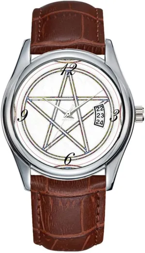 Watches Clock Date Classic Business Brown Leather hieroglyph topography grasshopper Christmas Wristwatch Pentacle Watch Men Watch Casual Waterproof Quartz 