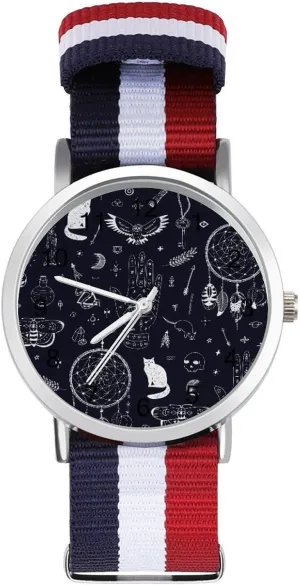 Watches Easy Reader Work Casual Watch Magic Attributes, Animals and Things Nylon fourth Braided Strap Outdoor Sport Business Wrist 
