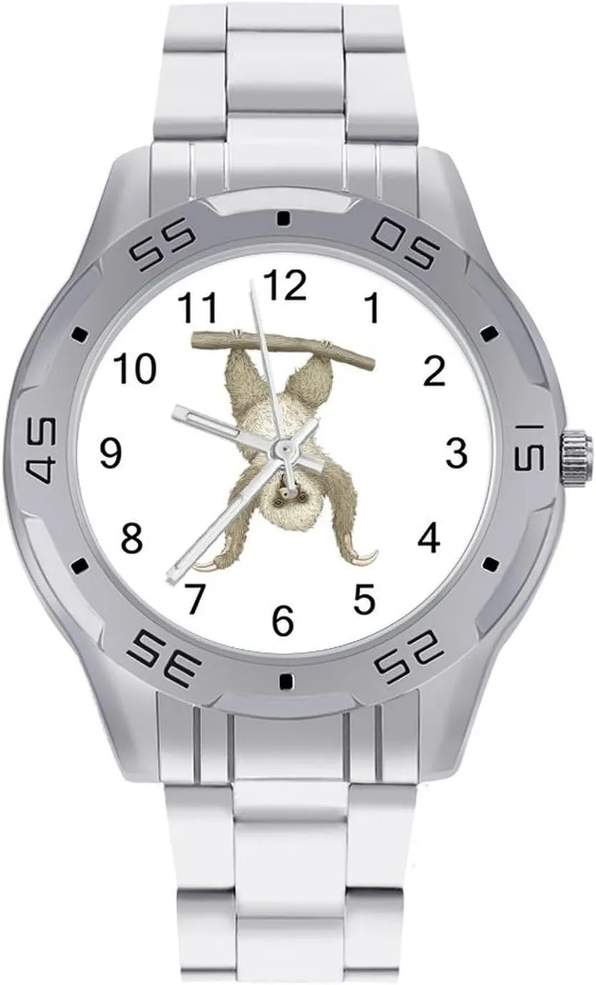 Watches for breed reject irrational texture commemorate Men Easy Reader Work Casual Watch Hanging White Monkey Stainless Steel Metal Strap Simple Business 