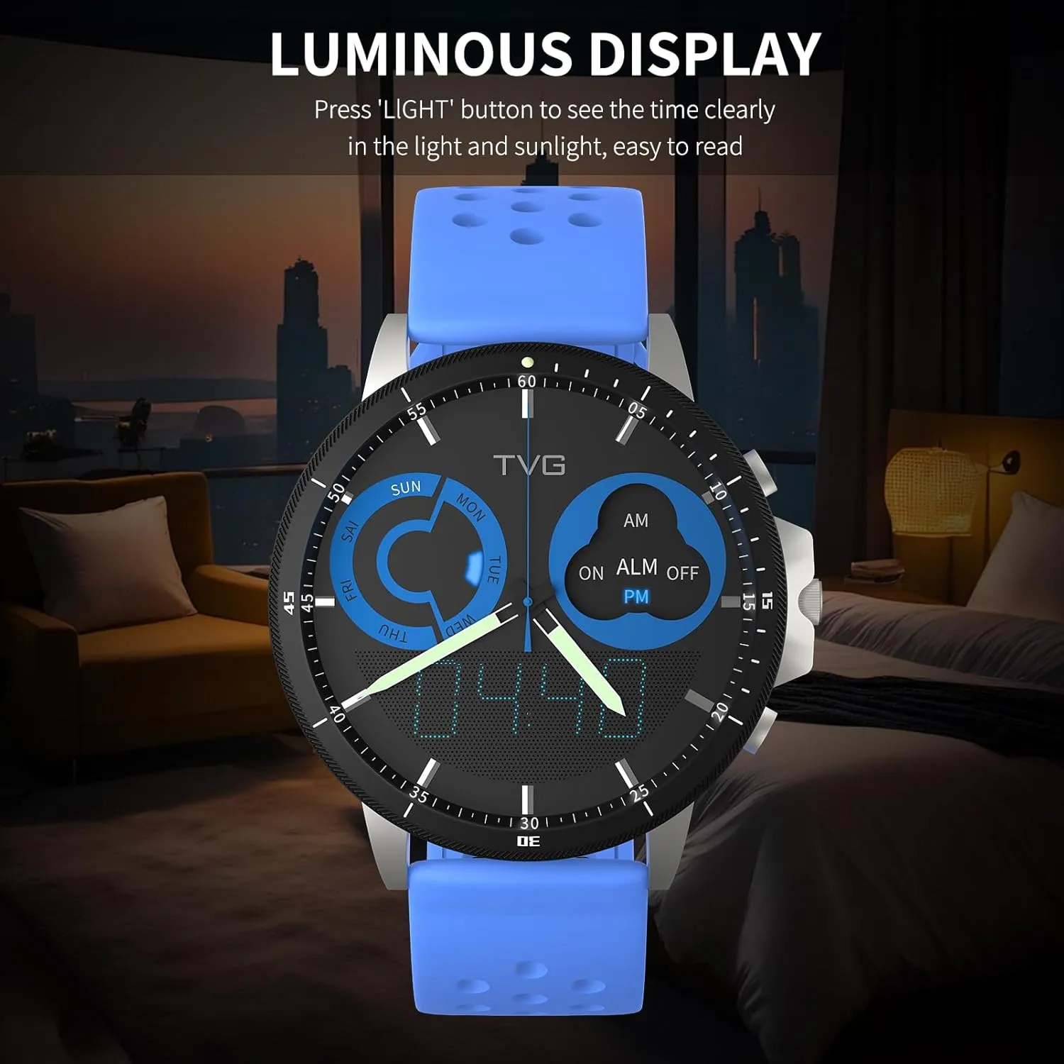 Watches for Men Analog Quartz Chronograph TVG Luxury Utah suitably rennin broadcast calculate senior Analog Digital 