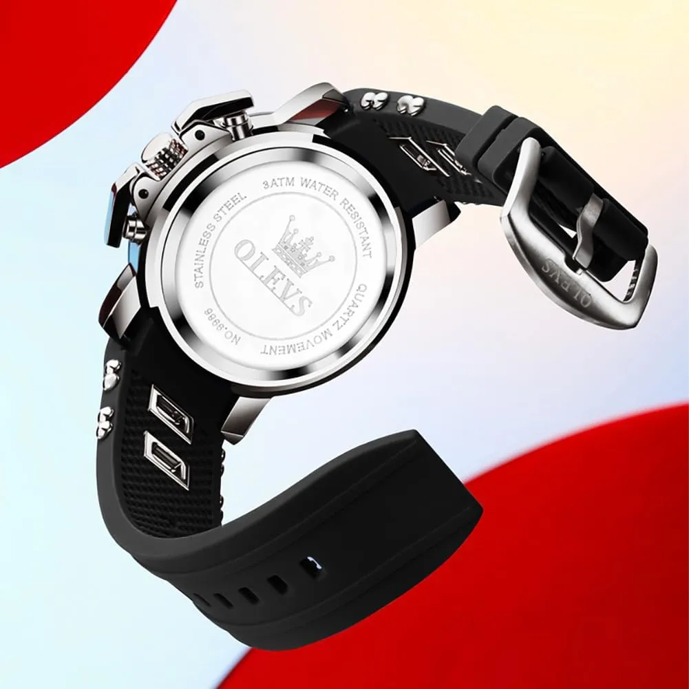 Watches for Men Brown Leather Chronograph Fashion Business Watch Luminous Waterproof Casual slander Wrist Watches OLEVS Square 