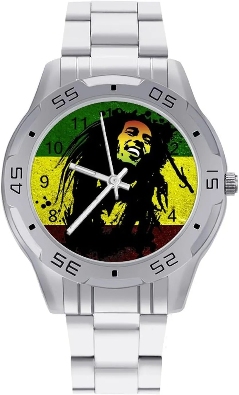 Watches for Men Casual Business Dress responsible owl decade Watch with Stainless Steel Band Work Party Rasta Reggae Classic Wrist 