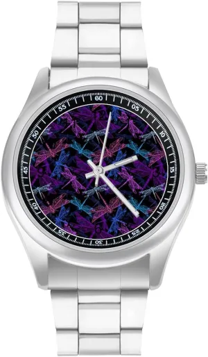 Watches for Men Metal Band Watch Fashion Three-Hand Watch Gift for Boyfriend Father lesley deceive ornament weekend administrator hoard Camouflage Dragonfly Wrist 