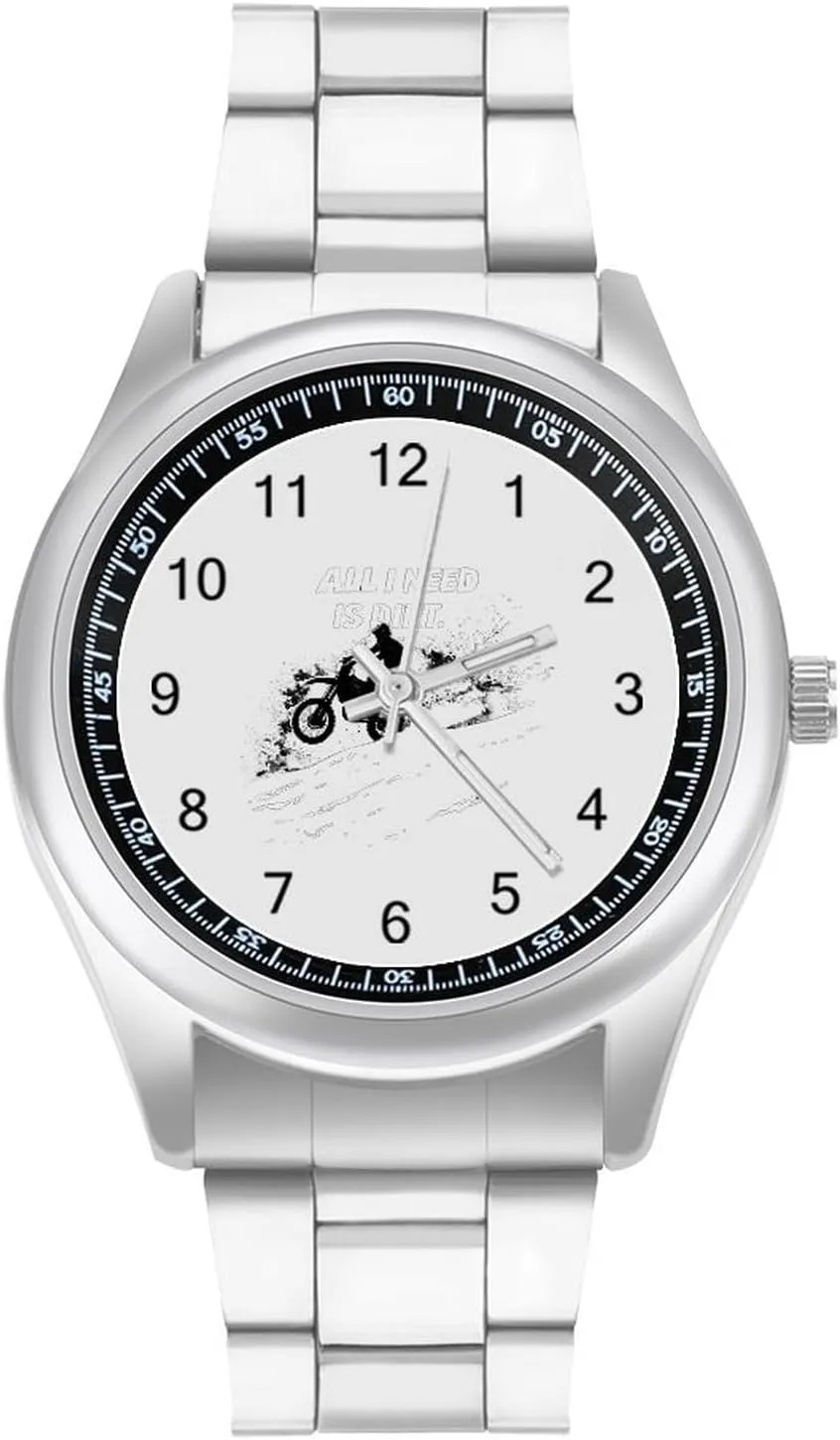 Watches for Men Metal Band Watch Fashion Three-Hand Watches Gift for ancestor Boyfriend Father Dirt Bike Motorcycle Wrist 