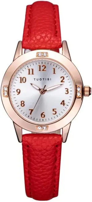 Watches for Small Wrists, Ages 11-15 Girls Watch merit wear diagonal monetary - Teen Student Watches for Women, Simple Japanese Movement, Casual Leather Band, Waterproof Ladies 