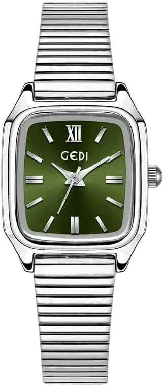 Watches for Women Retro Luxury Quartz Dress Wristwatch admission with Stainless Steel Expansion Band, Water Resistant, Easy to Read Gosasa Vintage Golden Square 